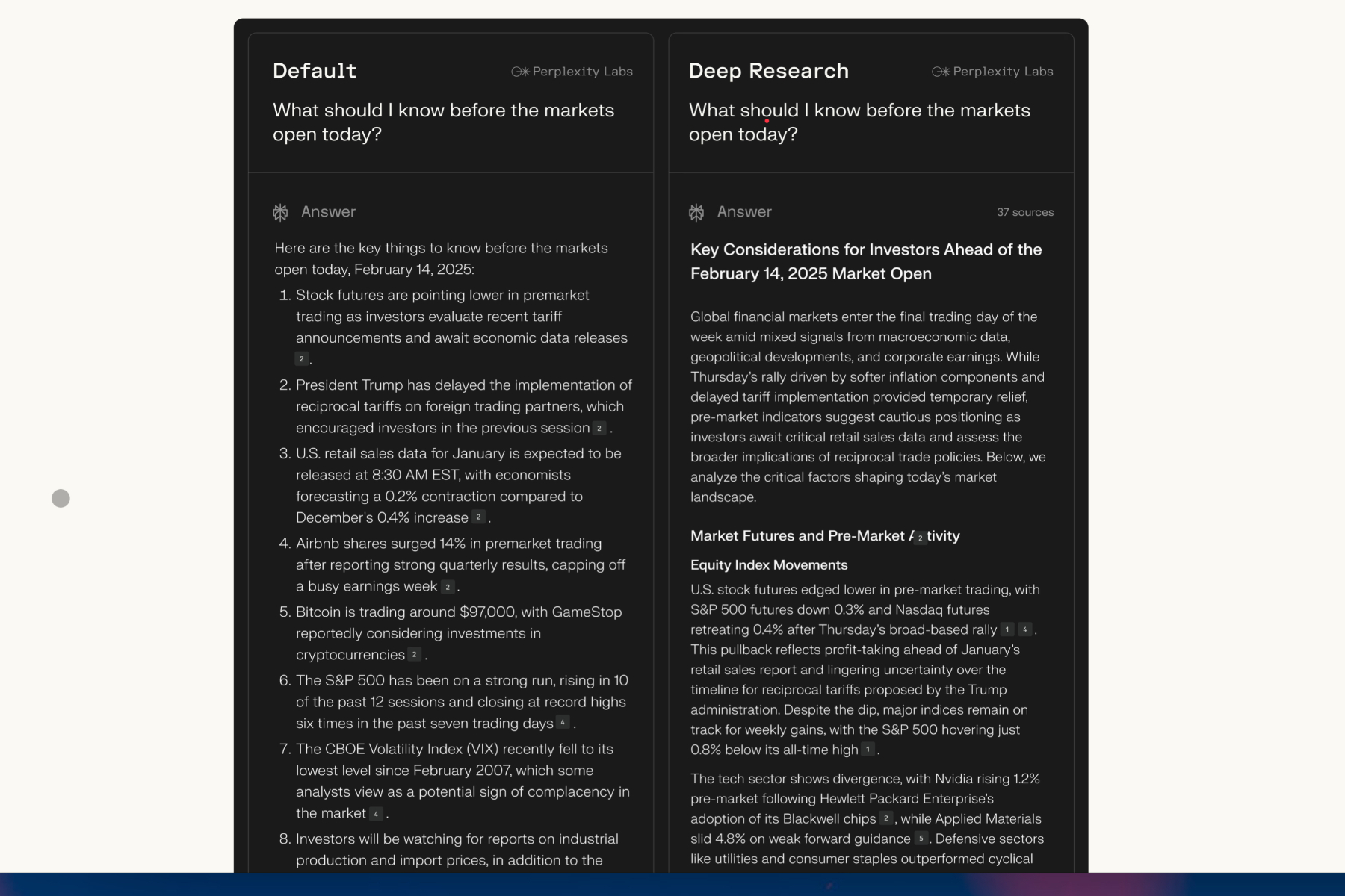 Diferencia entre perxplicidad regular y respuestas de investigación profunda