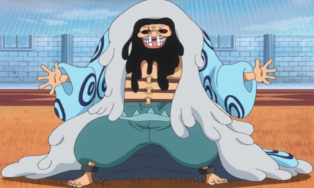 Trebol preparándose para pelear en un anime de una pieza