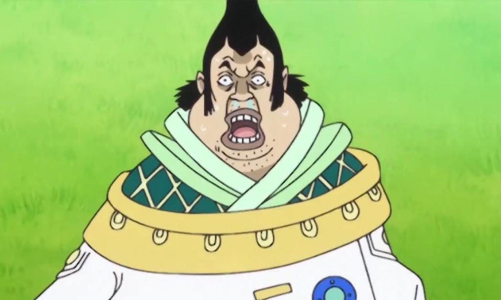 Saint Charlos sorprendido en un anime de una pieza