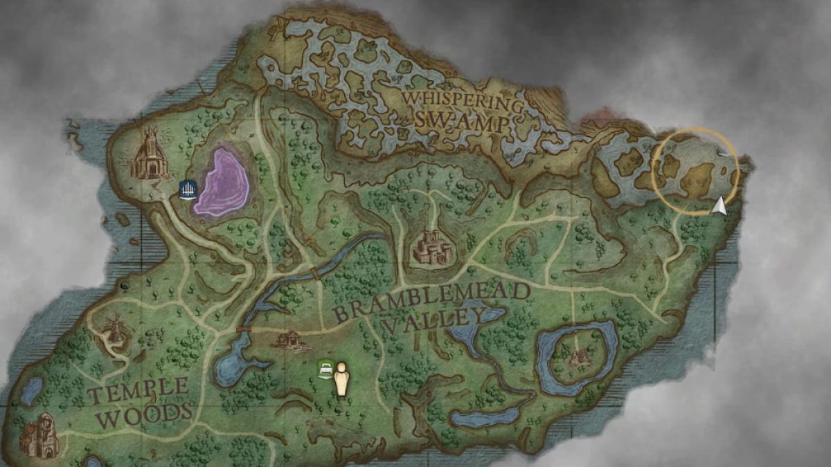 Mapa del Pantano Susurrante de RuneScape Dragonwilds