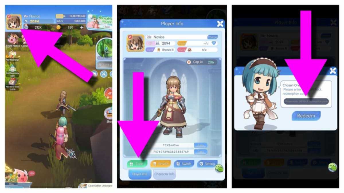 Cómo canjear códigos de Ragnarok Idle Adventure Plus