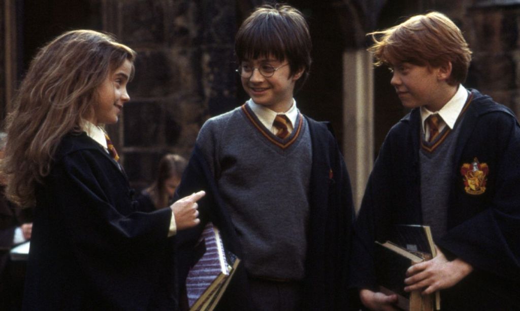 Harry Potter, Ron Weasley y Hermione Granger en Harry Potter