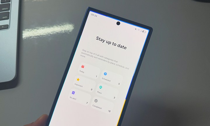 Aplicación de recordatorios en One UI 8 en Samsung Galaxy Z Fold 7.