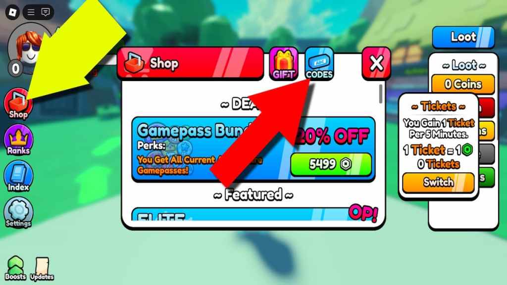 Cómo canjear códigos en Dungeons Incremental 2.