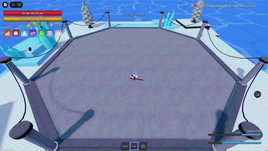 Demostración del combo M1 de Lancer en la experiencia Roblox Verse Piece.