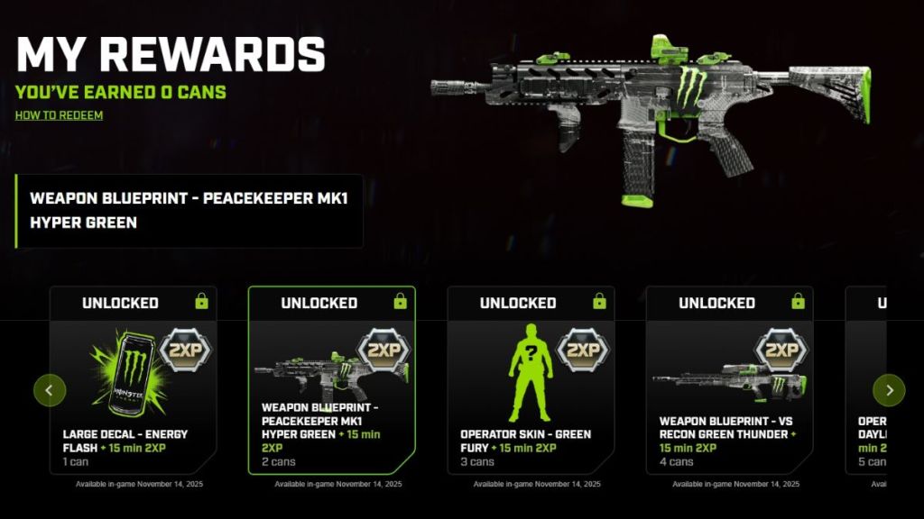 Recompensas de Monster Energy Black Ops 7