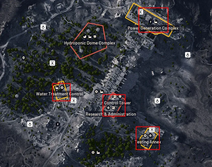 Ubicaciones del Lanzador de Fireball en el mapa de Campos de Batalla de la Represa en Arc Raiders