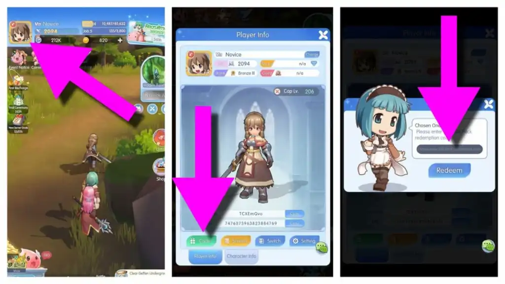 Cómo canjear códigos de Ragnarok Idle Adventure Plus