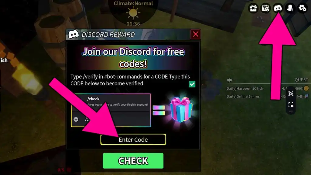 How to redeem Spear Fishing codes