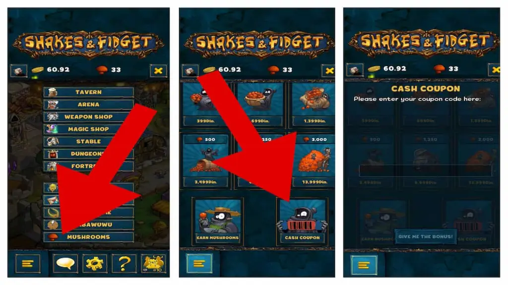 Cómo canjear códigos en Shakes and Fidget.
