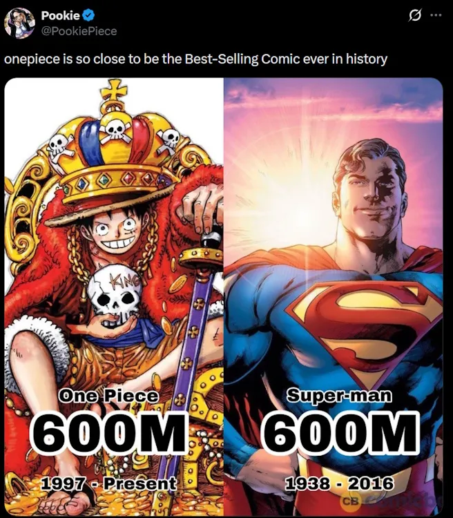 One Piece vs Superman comic sales