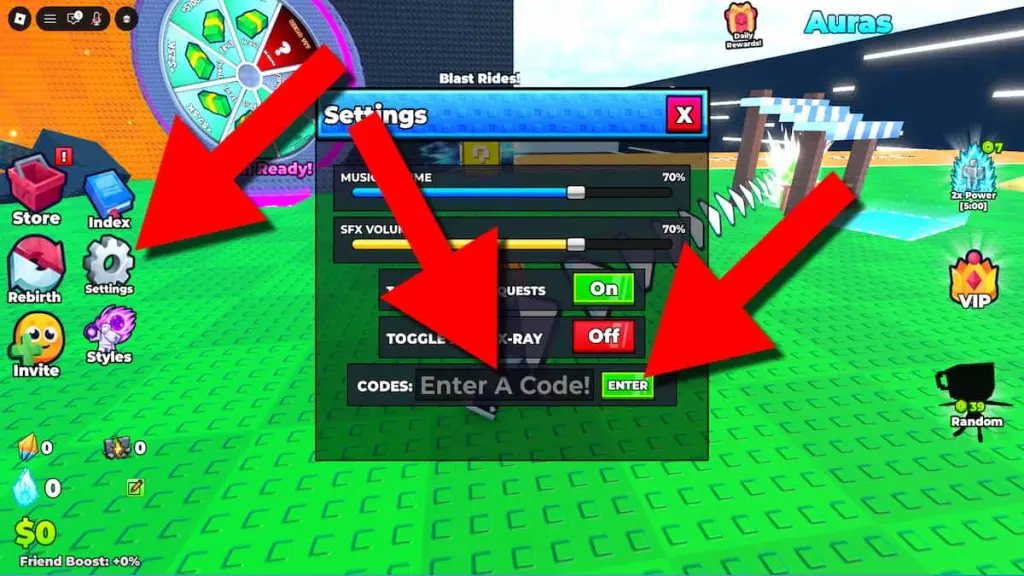Cómo canjear códigos de Power Block Lucky Blocks