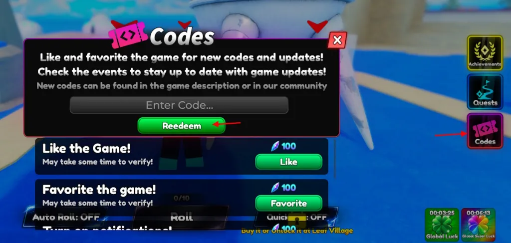 Anime RNG Defense codes redeem